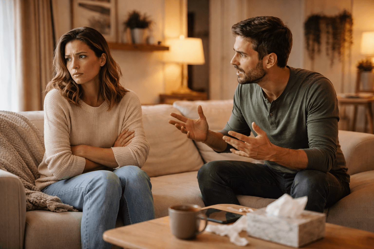 Пара переживает напряжённый разговор
